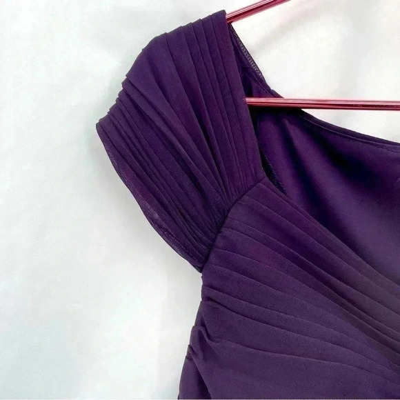 Adrianna Papell Women's Purple Gown 12 Sequin Ruched Party Formal Evening Prom - Picture 7 of 15